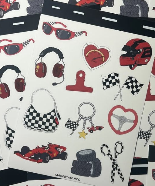 Formula 1 Sticker Sheet by madebymonco