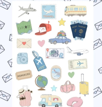 Travel Postcard Sticker Sheet by madebymonco