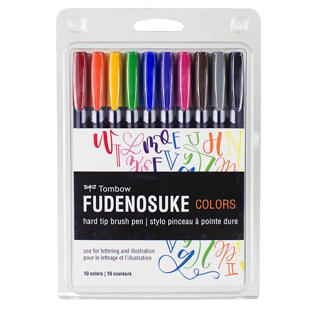 Tombow Fudenosuke Calligraphy Brush Pens (10-Pack)