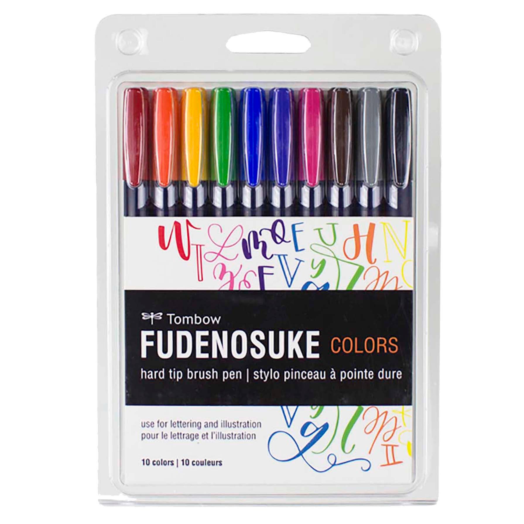 Tombow Fudenosuke Calligraphy Brush Pens (10-Pack)