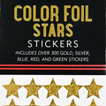 Gold star stickers on a black card with text indicating the product details.