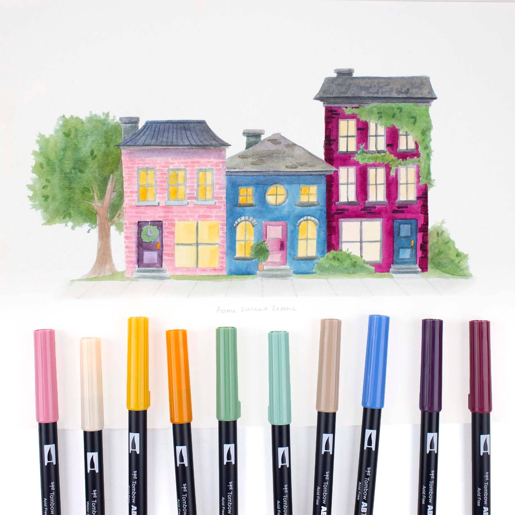 Tombow Dual Brush Pen Art Markers: Cottage - 10-Pack