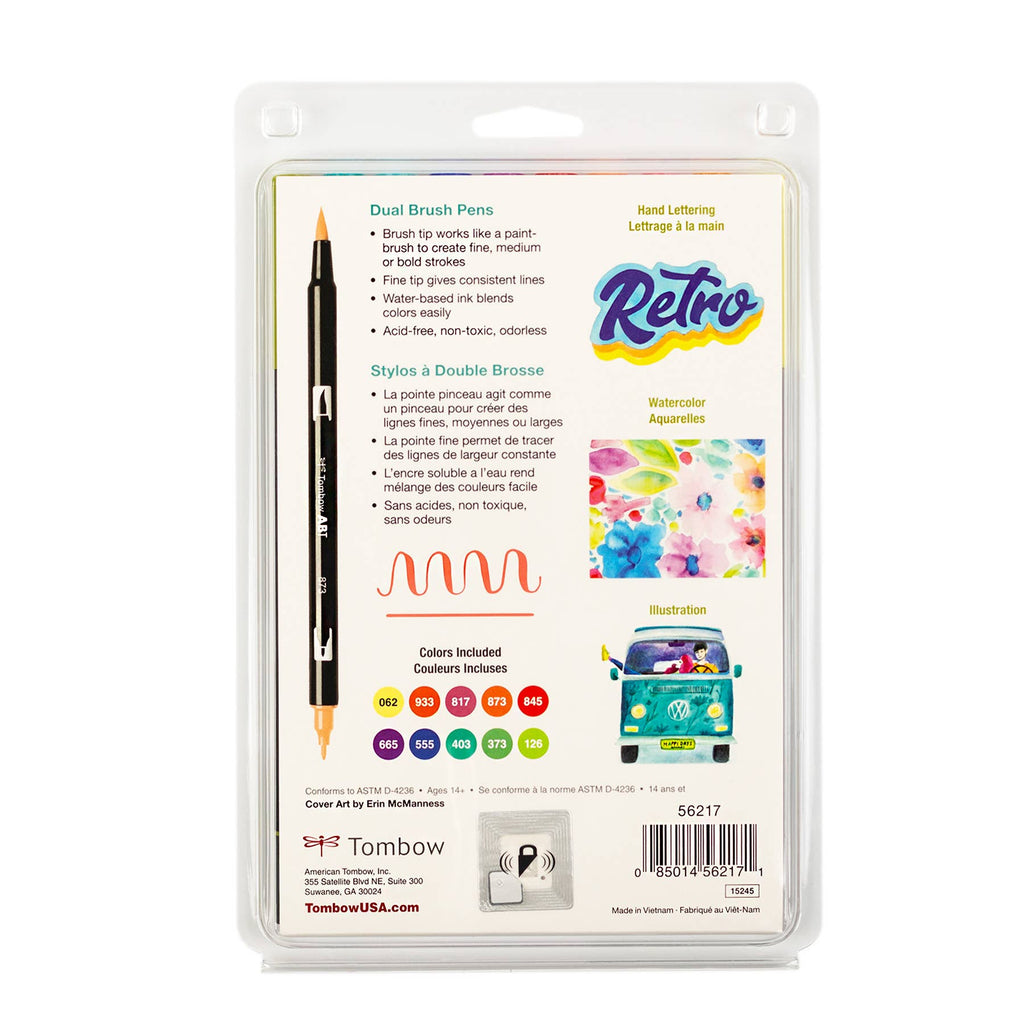 Tombow Dual Brush Pen Art Markers: Retro - 10-Pack