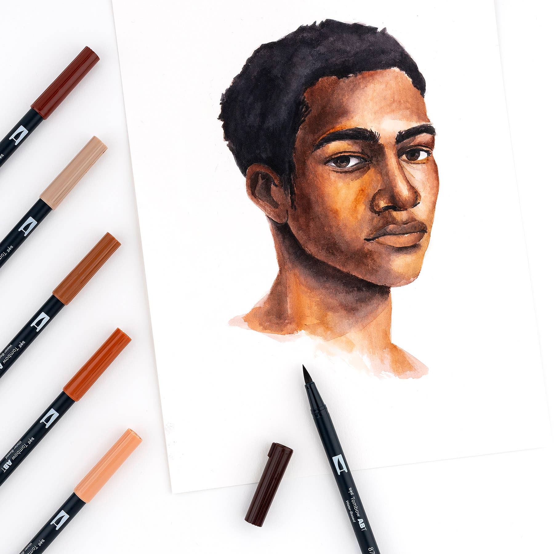 Tombow Dual Brush Pen Art Markers, Portrait, 6-Pack