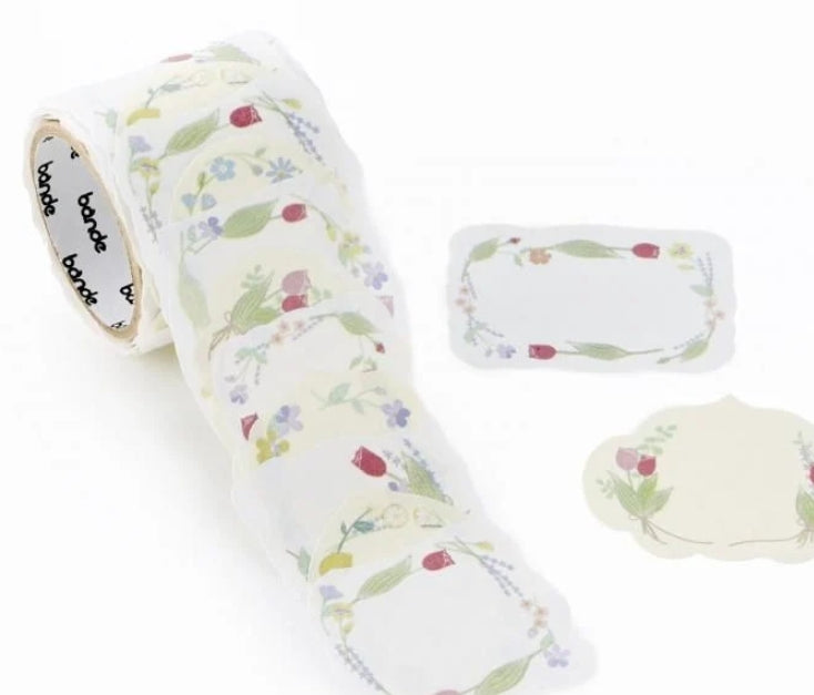 Bande Washi Tape Sticker Roll - Writeable - Happy Flowers
