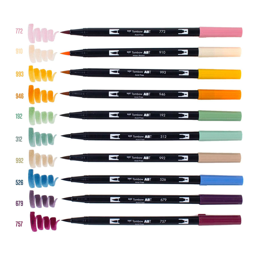 Tombow Dual Brush Pen Art Markers: Cottage - 10-Pack
