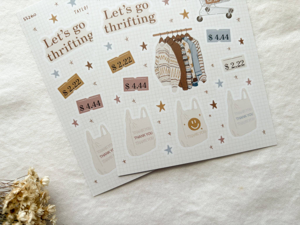 Thrift Shopping Sticker Sheet | Taylor Ryan Designs
