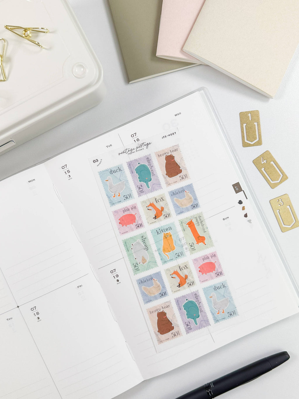 Animals Vintage Postage • Journal Sticker Sheet