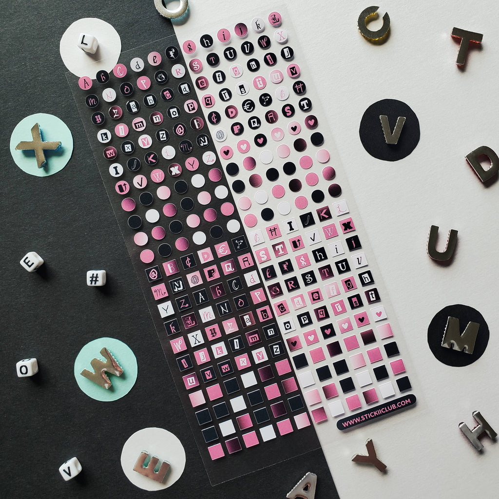 Pastel Punk Alphabet Sticker Sheet