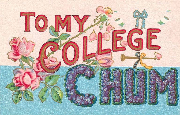 To My College Chum Postcard