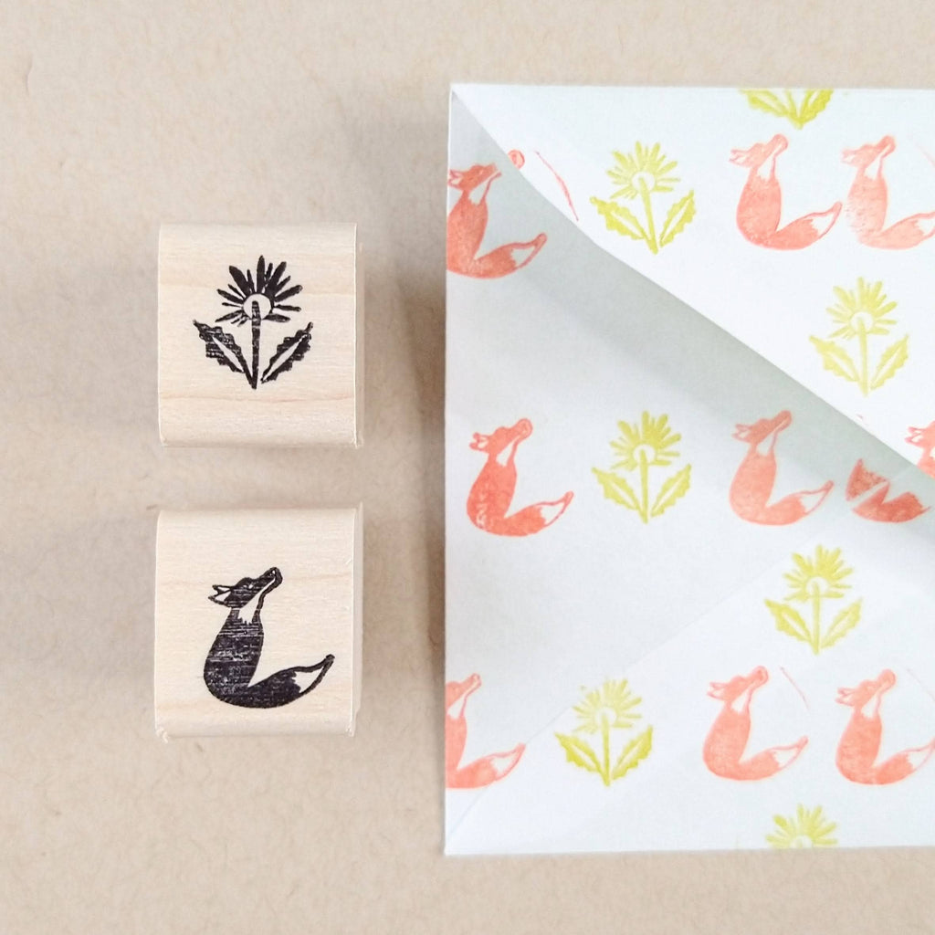 Abstract Flower Mini Rubber Stamp