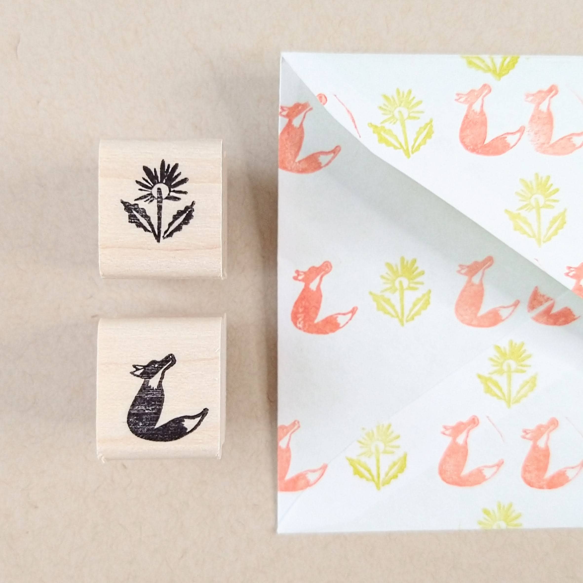Abstract Flower Mini Rubber Stamp
