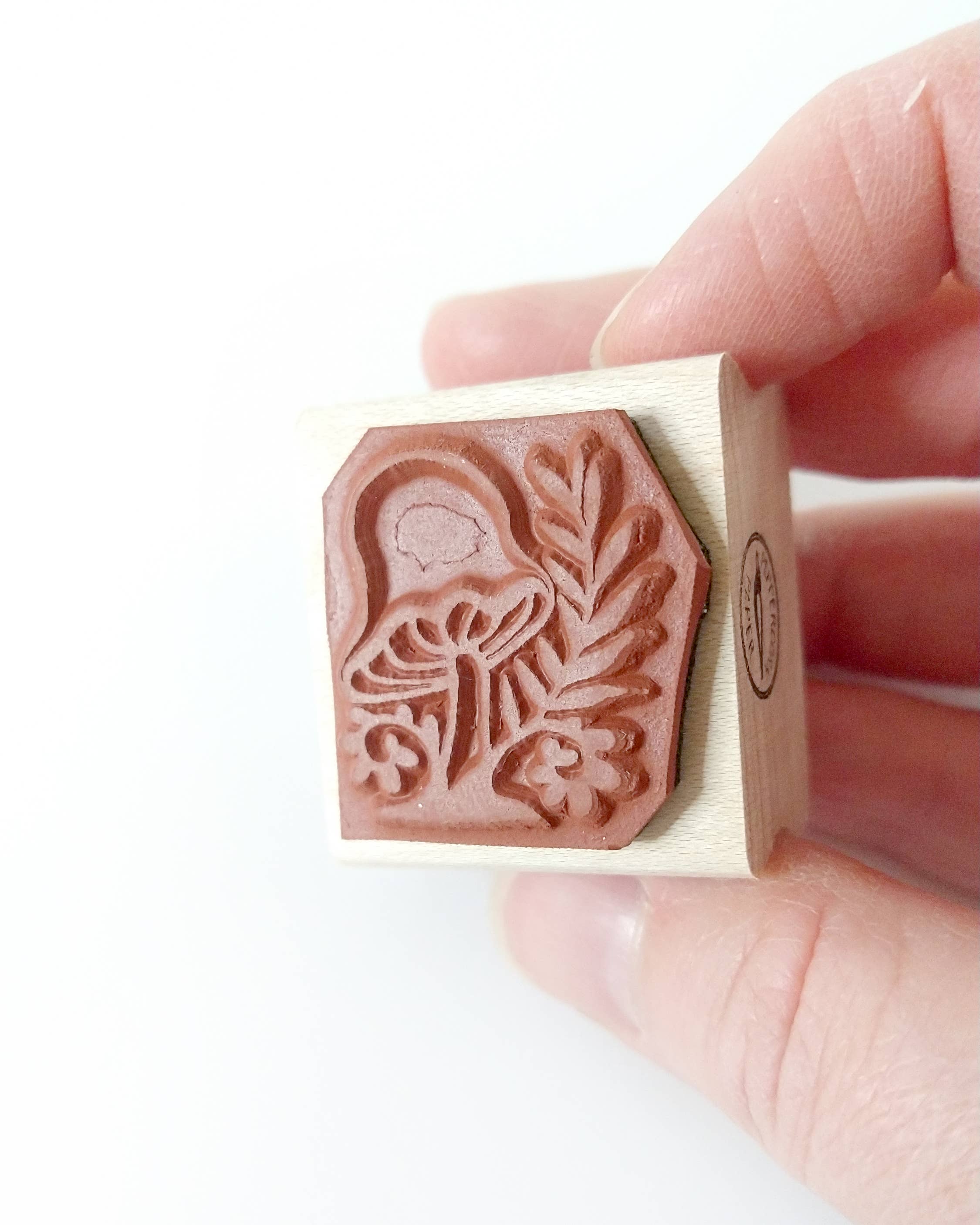 Mushroom and Fern Rubber Stamp