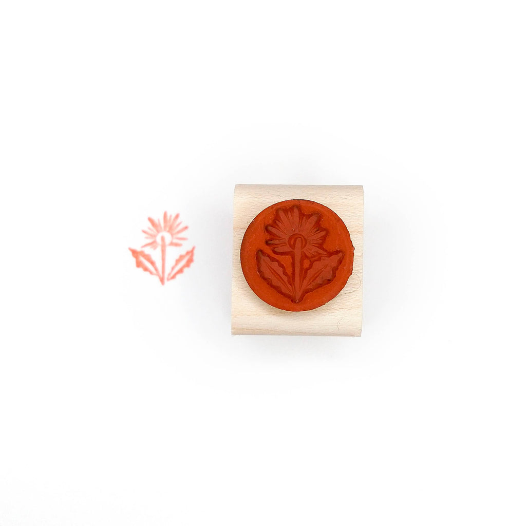 Abstract Flower Mini Rubber Stamp