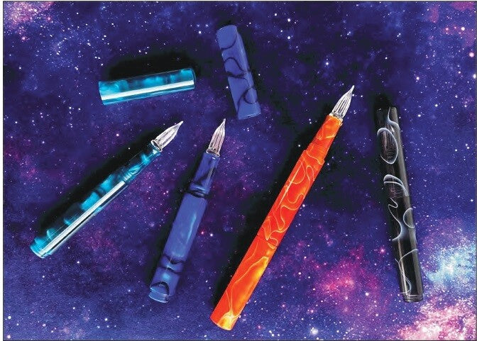 Teranishi - Guitar Glass Dip Pen with Cap - Aurora Borealis