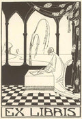 Ex Libris, Woman Writing in Book Postcard