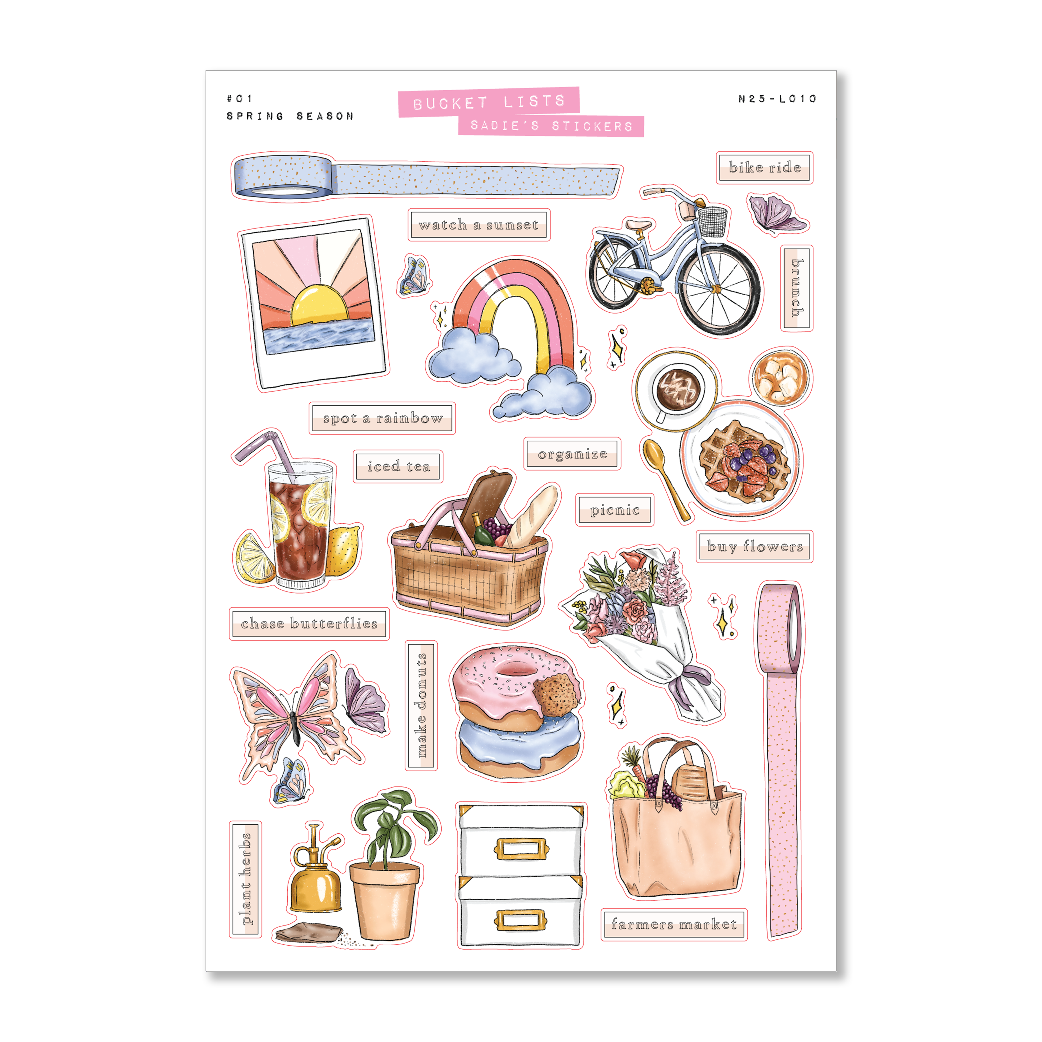 Spring Season • Bucket List Deco Sticker Sheet