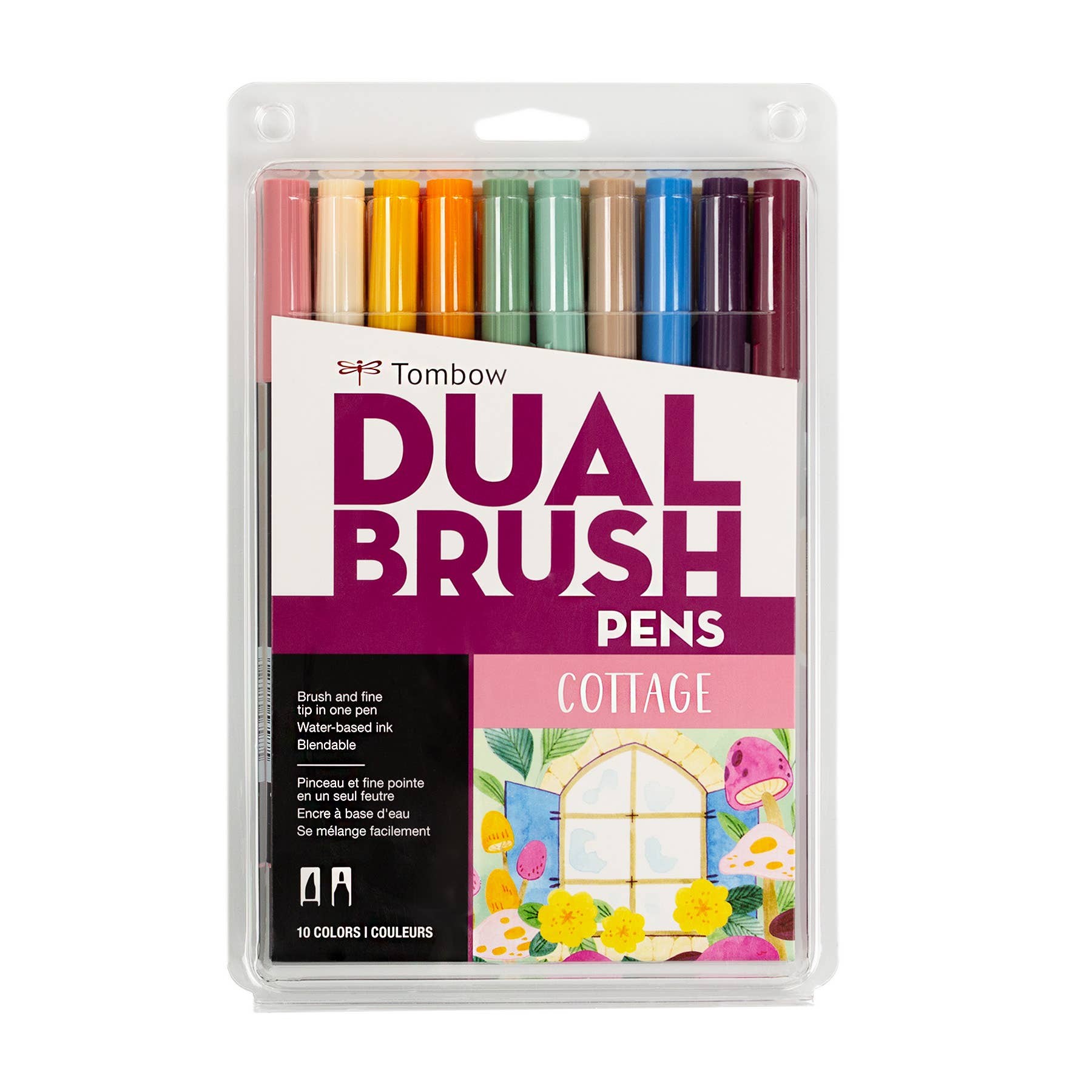 Tombow Dual Brush Pen Art Markers: Cottage - 10-Pack