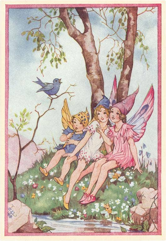Fairies by the Stream Postcard