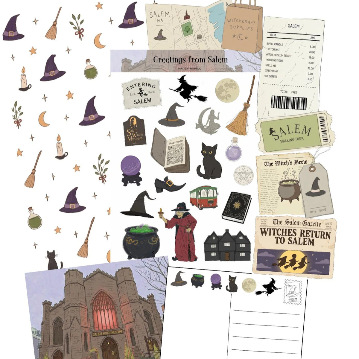 Salem Witch Junk Journal Kit by madebymonco